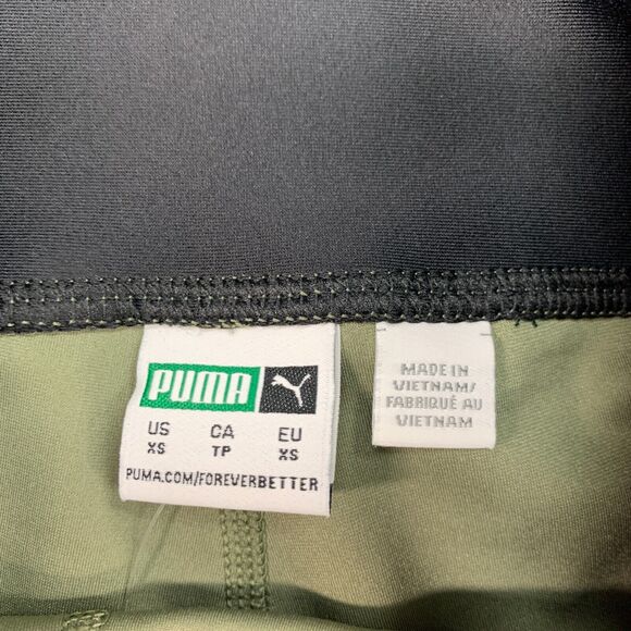 Puma Evide Bike Short Women XS Extra Small Moss High Waisted Mesh Panel Unpadded - Picture 7 of 14